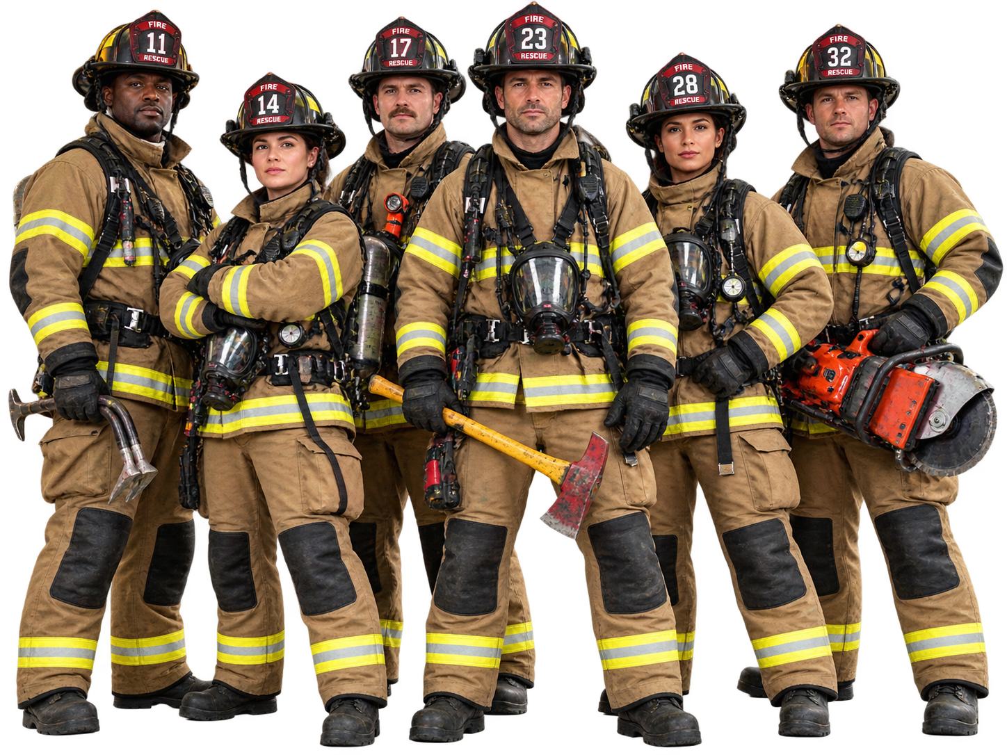 Group of firefighters supported by Care & Keys